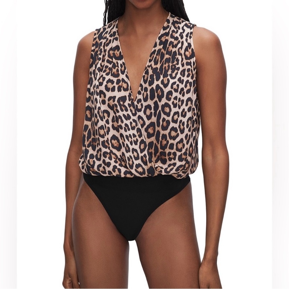 $110 GOOD AMERICAN Leopard Print Bodysuit